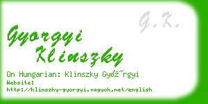 gyorgyi klinszky business card